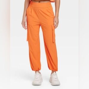 JoyLab Women's Orange Cargo High Rise Joggers Pants NWT